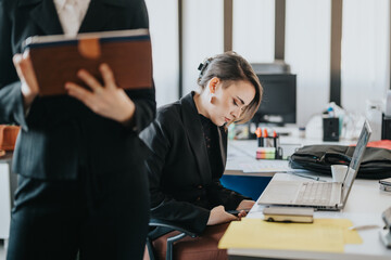 Business collaboration of people highlighting teamwork and productivity in an office setting