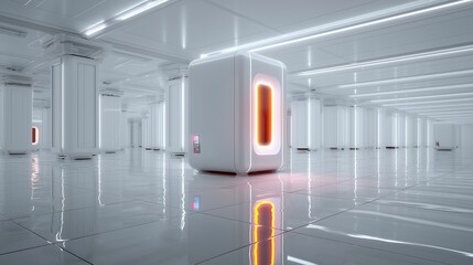 Futuristic Minimalist 3D Icons of Artificial Intelligence Concepts in Clean Vector Style and Soft Pastel Tech Colors, wallpaper, artificial intelligence wallpaper, background AI, AI Wallpaper