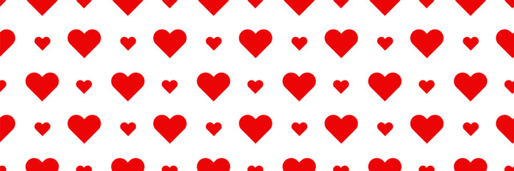 A seamless romantic pattern in a red heart on a transparent background