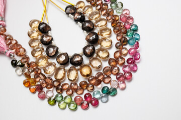 Elegant Gemstone Beads Collection Featuring Gold Sheen Sapphire, Citrine, Andalusite, and Tourmaline


