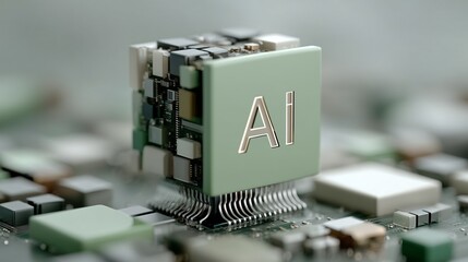 Futuristic Minimalist 3D Icons of Artificial Intelligence Concepts in Clean Vector Style and Soft Pastel Tech Colors, wallpaper, artificial intelligence wallpaper, background AI, AI Wallpaper