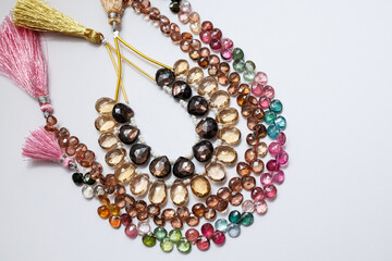 Elegant Gemstone Beads Collection Featuring Gold Sheen Sapphire, Citrine, Andalusite, and Tourmaline

