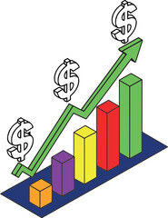 Business graph vector art design