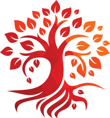 Fototapeta premium Tree leaf vector logo illustration.