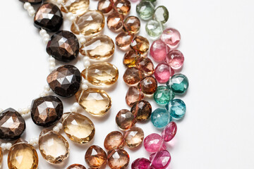 Elegant Gemstone Beads Collection Featuring Gold Sheen Sapphire, Citrine, Andalusite, and Tourmaline

