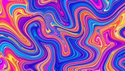 Obraz premium Digital painting with psychedelic swirl patterns and vivid iridescent gradients