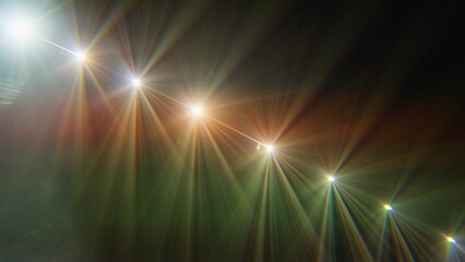 Multiple light beam reflections through glass prism