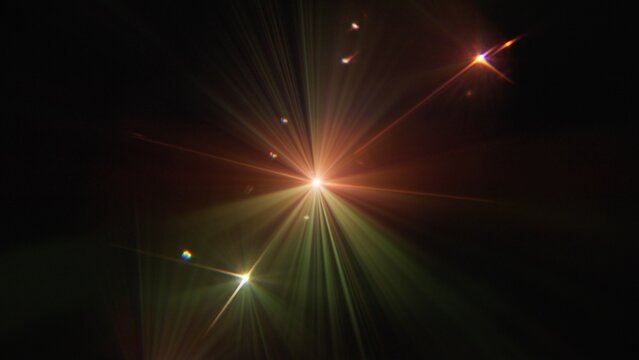 Radiant light explosion with multicolored flares in dark space - Powered by Adobe