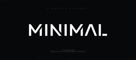 Minimal tech font alphabet logo. Typography modern urban sans serif digital fashion future creative logos fonts. vector illustration

