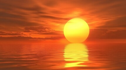 Serene Sunset Over Calm Ocean Waters