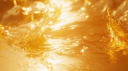Warm Reflections of Sunlight Melting into Ocean Waves
