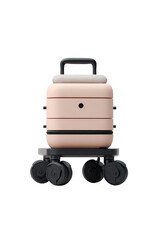 Pink wheeled suitcase, compact design