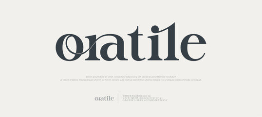 Oratile luxury alphabet letters font typography elegant wedding classic lettering serif fonts decorative vintage retro logo design vector logo for brand. Vector Design
