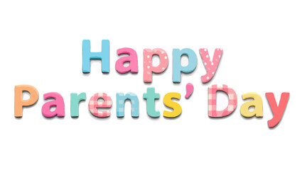 Vector art of happy parents day colorful lettering isolated on white background