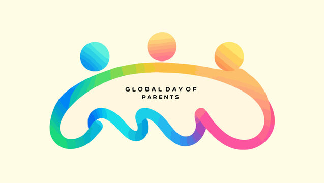 Vector art of celebrate global day of parents with a colorful abstract family symbol