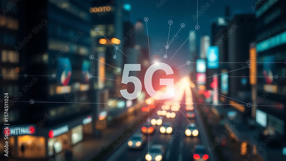 Poster 5g wireless network high speed internet cloud computing or connect diagram technology data storage s