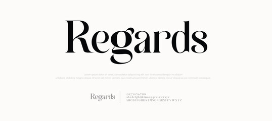 Regards Elegant alphabet letters font logo. Typography elegant style alphabet fonts for beauty shop, decoration, business, boutique, fashion, brand, wedding, vintage design. vector illustration