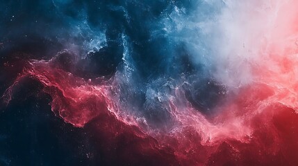 Abstract swirling colors of red and blue.