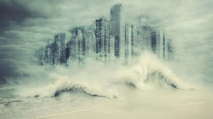Surreal Beach City with Dynamic Light Effects