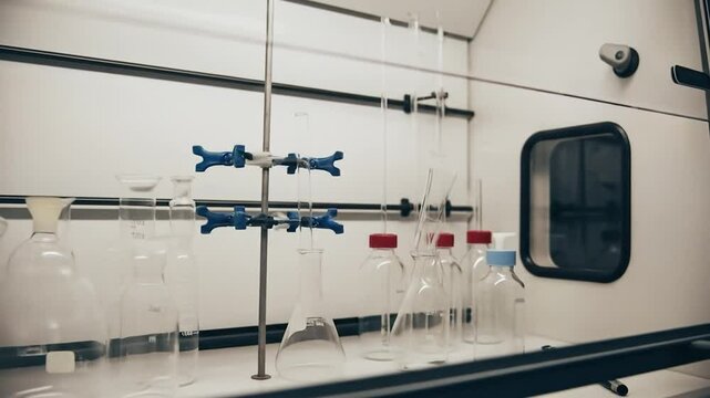 Empty Glassware in a Laboratory Fume Hood