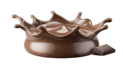 Chocolate splash with a chunk