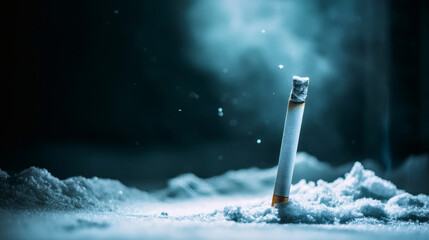 cigarette in the snow