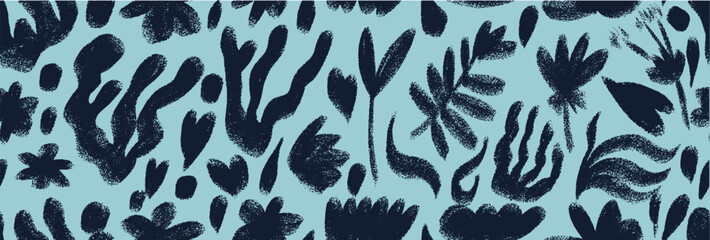 Seamless abstract organic shapes pattern hand drawn minimal. Collage contemporary print. Minimal abstract organic shapes pattern. Fashionable template for design. Seamless pattern contemporary print.