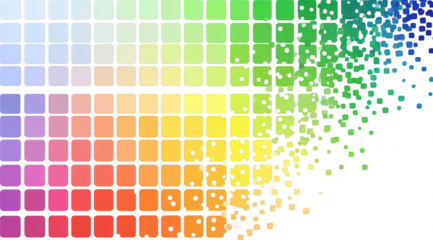 Colorful grid, pixelated edges