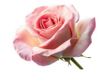 High resolution pink rose flower photography, floral design element, botanical illustration, garden bloom, isolated on transparent background