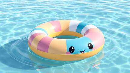 Cute Swim Ring in a Pool