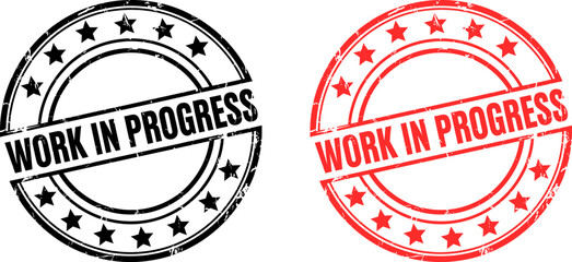 Work in Progress Black and Red Rubber Stamp Graphics 