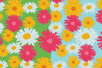 Seamless floral artwork that blends hand drawn charm with modern aesthetics, ideal for packaging, wallpaper, fabric, and digital backdrops.