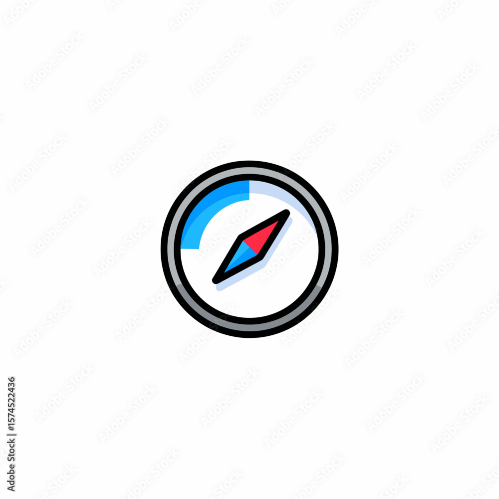 Poster compass icon shows direction on white background simple navigation