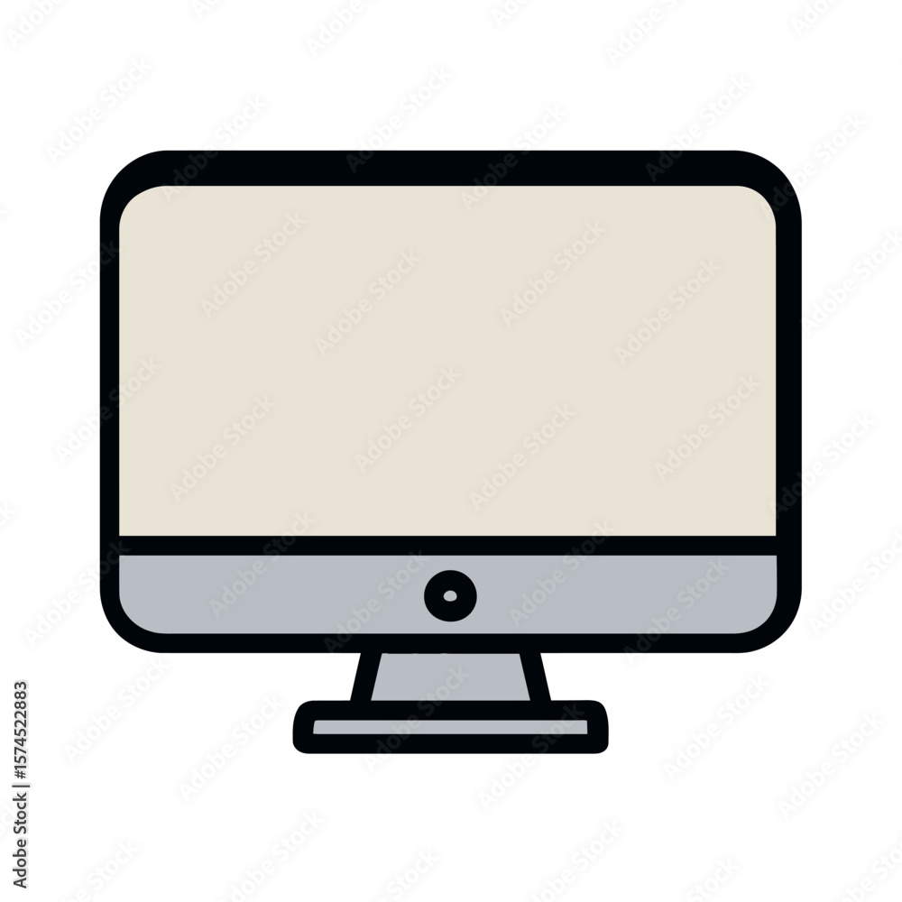 Poster computer displays interface graphic on isolated background