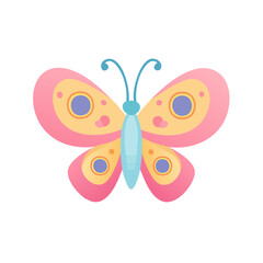Fototapeta premium Colorful Butterfly Character Isolated on a Transparent Background