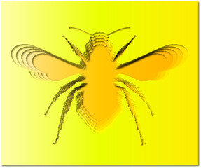 Paper Cut Bee Illustration on Yellow Gradient
