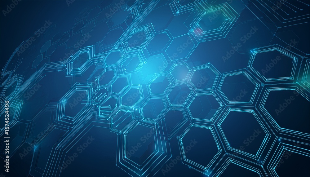 Poster hexagon concept design abstract technology background generative ai