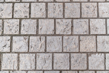 Natural cobblestone pavement with textured pattern
