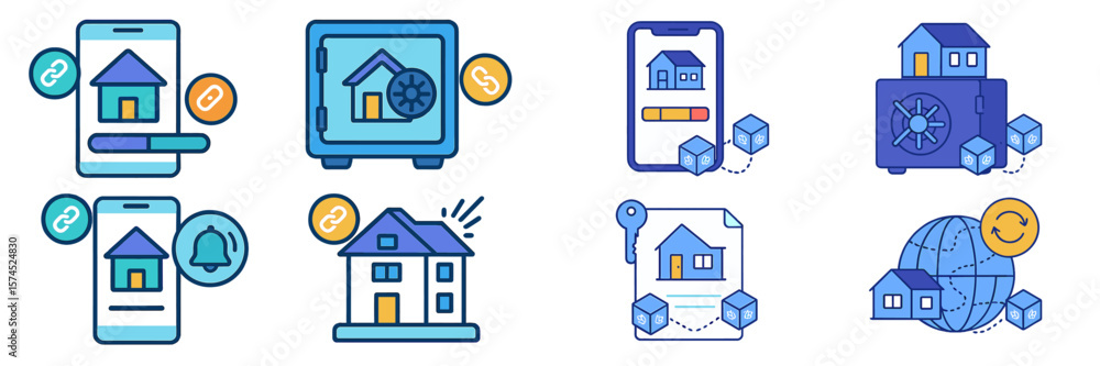 Poster digital security features for property management and real estate transactions in modern technology 