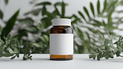 essential oil with rosemary and bottle