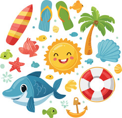 Circle of Summer Icons EPS file