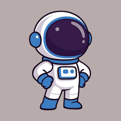 Cartoon Cute Astronaut Character in Spacesuit