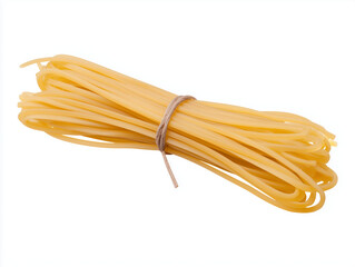Italian food linguine pasta raw uncooked isolated on white, transparent