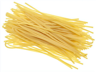 Italian food linguine pasta raw uncooked isolated on white, transparent