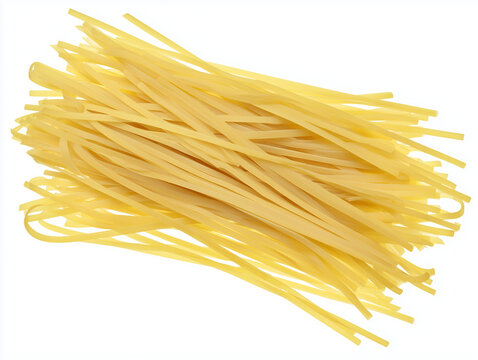 Italian food linguine pasta raw uncooked isolated on white, transparent