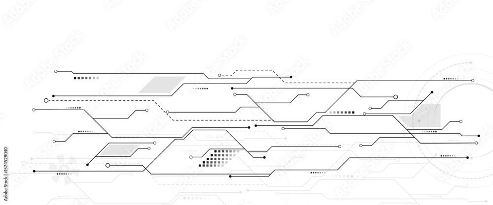 Poster abstract digital technology futuristic internet network speed connection white and black background.