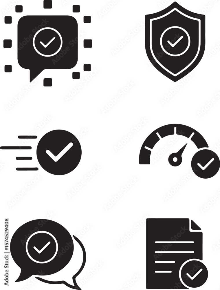 Poster secure, fast & verified check mark icons for ui design