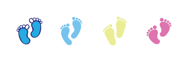 Baby feet icon set. Baby feet icon vector design isolated on white background. Baby footprints icon. vector illustration. 