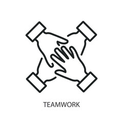 Teamwork thin line vector icons.
