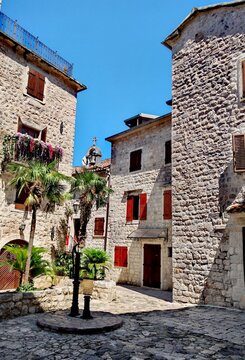 Picturesque small pedestrian road at Cotor Croatia 